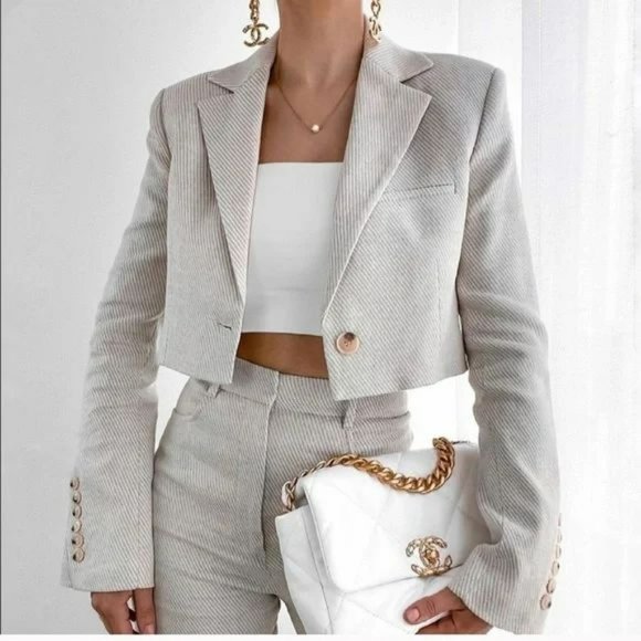 Zara Jackets & Blazers - ZARA LIMITED EDITION LINEN BLEND CROP BLAZER